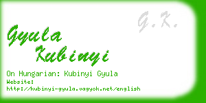 gyula kubinyi business card